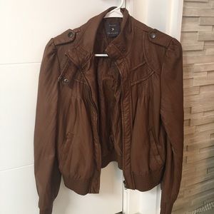 Brown leather jacket